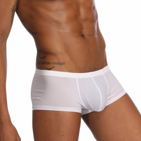 Ropa interior de seda de hielo para hombre, Bóxer corto transparente sin costuras, ultrafino, transpirable, Pantie, de verano ► Foto 1/6