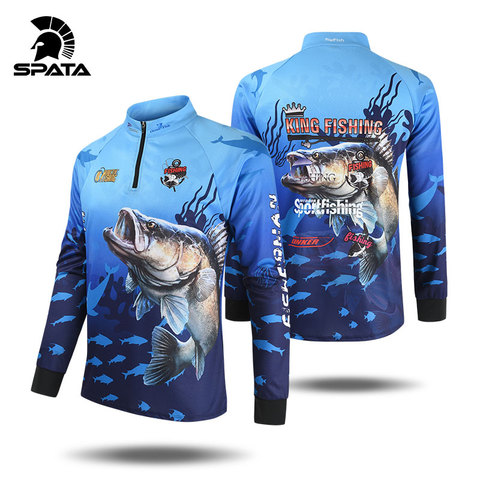 2022 nuevo SPATA ropa de pesca Anti UV de hombre de verano ropa de pesca protector solar absorbente de humedad, transpirable de secado rápido de pesca Pesca camisa ► Foto 1/6