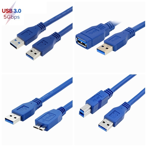 Cable de extensión USB 2,0 a MINI 10 pines Micro B macho para Smart TV SSD PS4 Xbox, extensor de disco duro Cable de sincronización de datos 1m ► Foto 1/6