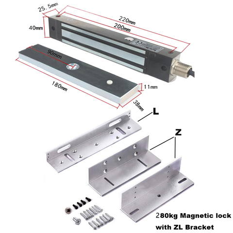 Cerradura de puerta magnética eléctrico electromagnético impermeable IP67, 12V, 280KG ► Foto 1/6