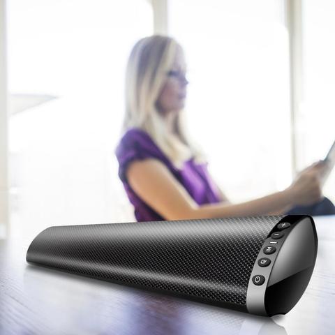 Barra de sonido estéreo Bluetooth Home Theater para televisión y PC, altavoz inalámbrico de columna de 20W, para cine en casa, soporte tarjeta TF, USB, conexión jack 3.5mm, RCA, fibra, con montaje en pared ► Foto 1/6