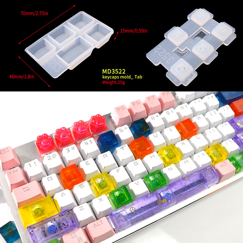 Juego de tapas de tecla TC156 DIY, juego Manual de teclado mecánico para jugar, moldes de silicona de Arte de resina para UV epoxi de cristal Artesanías hechas a mano ► Foto 1/6