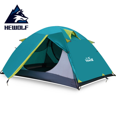 Hewolf-tienda de campaña al aire libre de doble capa, ultraliviana, para 2 personas, para las cuatro estaciones, impermeable, transpirable, para invierno ► Foto 1/6