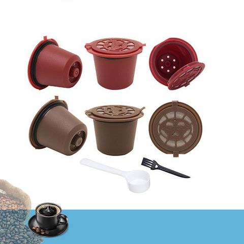 #4 accesorios de cocina 4 uds. Filtros de cápsula reutilizable de café recargable para Nespresso 