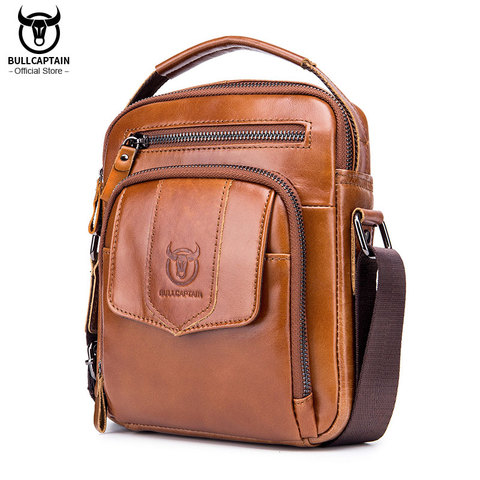 BULLCAPTAIN-Bolso de hombro de cuero de moda para hombre, bandolera de negocios, de alta calidad, a la moda ► Foto 1/6