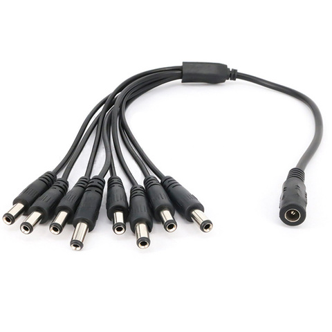 12V divisor de energía DC 4 manera 8 Cable bifurcador de corriente 1 macho a 2 hembra Dual Cable para cámara CCTV 3,0-4,5mm Cable de alimentación ► Foto 1/3