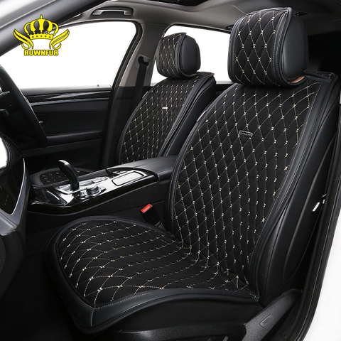 Cojín universal de ante Artificial para asiento de coche negro 1 Juego de capa de Lujo 5 asientos aptos para Kia Hyundai BMW Lada cubierta de asiento de coche chal ► Foto 1/6