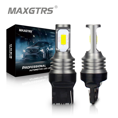 2x T20 7440 W21W 7440A SRCK bombillas LED de coche Luz brillante luz de marcha atrás luz de señal de vuelta de luz Canbus oro blanco DC12V ► Foto 1/6