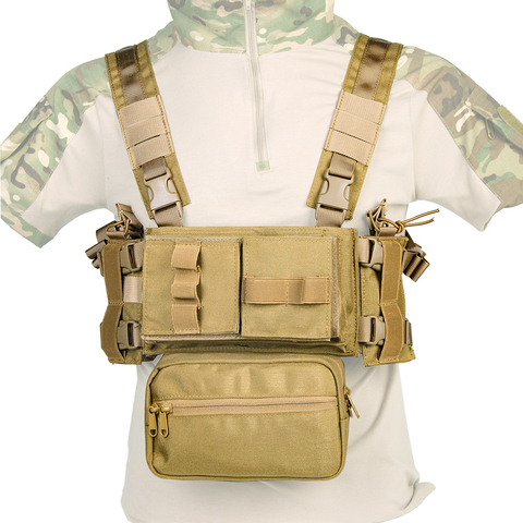 MK3 aparejo de pecho táctico Chaleco con gota abajo bolsa H arnés sistema MOLLE M4 AK revista insertar Nylon accesorios de caza Airsoft ► Foto 1/6