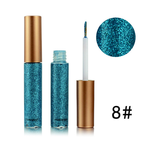 Delineador de ojos azul cielo brillante para mujer, lápiz cosmético de Color plateado, rosa y dorado, delineador de ojos de purpurina líquida, herramientas de belleza de maquillaje en 10 colores, 1 Uds. ► Foto 1/6