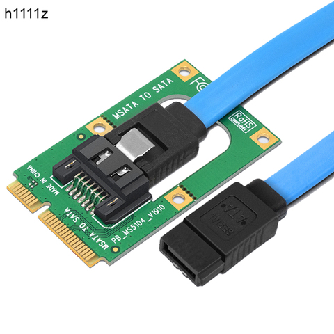 Convertidor de tarjeta Mini SATA a SATA de mSATA A Adaptador de extensión SATA de 7 pines, tamaño medio alto para HDD SSD de 2,5 