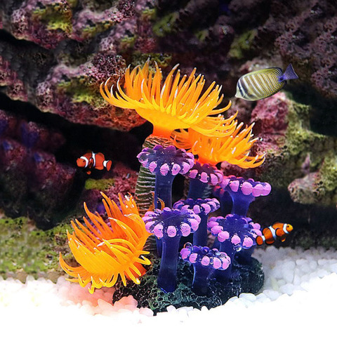 Coral submarino Artificial, Acuario de simulación de Coral, decoraciones de Acuario, fondos de plantas, césped de agua, ornamento caliente ► Foto 1/6