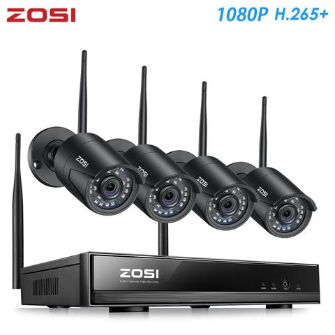 ZOSI 4CH inalámbrico NVR Kit 1080 p HD IP al aire libre de vídeo Cámara sistema de seguridad impermeable de la visión nocturna IR Wifi de vigilancia sistema de ► Foto 1/6