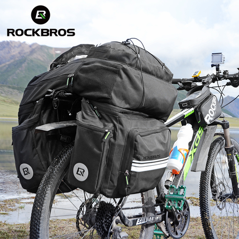 ROCKBROS-mochila 3 en 1 de 45L para bicicleta, bolsa para maletero del asiento trasero, multifunción, resistente al agua, equipaje lateral de viaje para ciclismo ► Foto 1/6