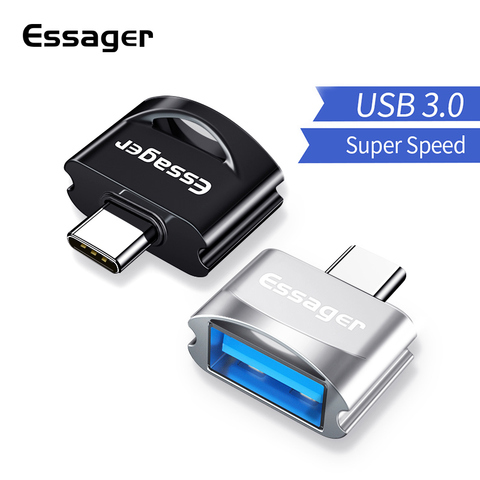 Essager USB tipo C adaptador de OTG para Samsung Nota 10 Xiaomi mi Oneplus 7 Pro with conector USB-C tipo-C a USB 3,0 OTG convertidor ► Foto 1/6