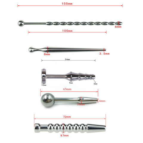 Tapón uretral de acero inoxidable con sonido uretral, catéteres para ojo de caballo, Espino, dilatador uretral masculino, catéteres para adultos, Juguetes sexuales para hombres ► Foto 1/6