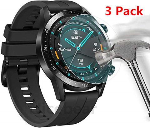 3 Pack para el Huawei Watch GT 2 (46mm) GT2 Pro Honor Magic 2 (46mm) Protector de pantalla de vidrio templado 9H de Smartwatch protectora de vidrio ► Foto 1/5