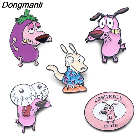 P3995 Dongmanli joyería de dibujos animados perros lindos alfileres de esmalte de Metal y broches insignia de solapa de moda regalos divertidos ► Foto 1/6