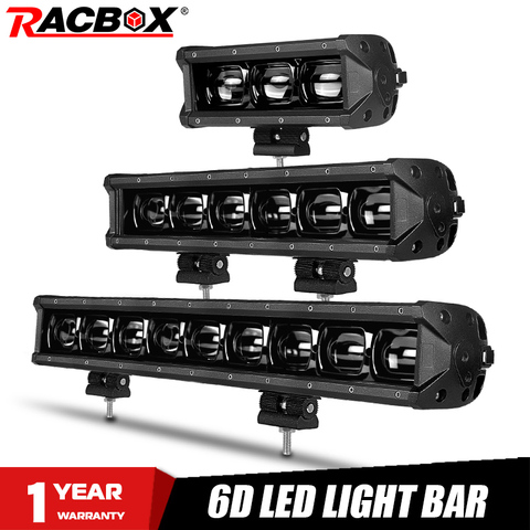 Barra de luz Led de una hilera para todoterreno, foco de luz Led 6D de 8, 14, 20, 27, 33 y 40 pulgadas, para todoterreno, 4WD, ATV, UAZ, 12V, 24V ► Foto 1/6