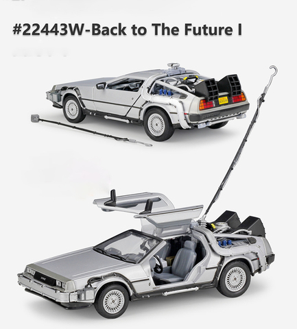 Welly-máquina de tiempo de Regreso al futuro, vehículo estático fundido a presión, modelo de coche coleccionable, juguetes, DMC-12, DeLorean, 1:24 ► Foto 1/5