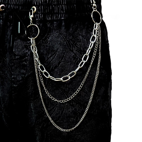 Vintage Metal largo Rock Pantalones Pantalón Hipster Jean llavero anillo Clip borla llaveros mujeres accesorio ► Foto 1/6