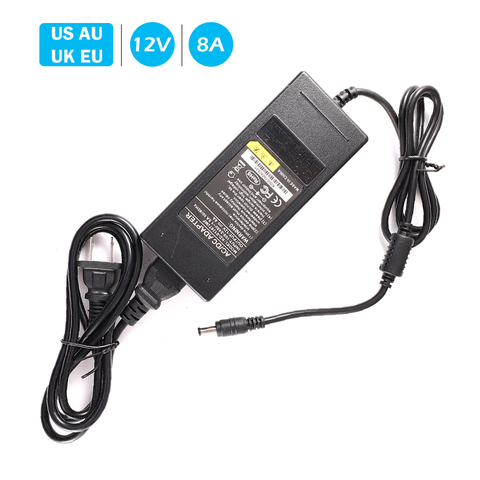 Adaptador de corriente Universal de 220V a 12 V, fuente de alimentación de 12 V CC, 8A, 220V a 12 V, enchufe europeo, estadounidense, británico, australiano, de V a 12 V ► Foto 1/2