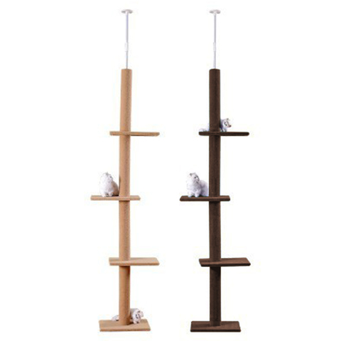 Árbol de escalada ajustable para gatos, poste para rascar, juguete para gatitos, 228-289cm ► Foto 1/6