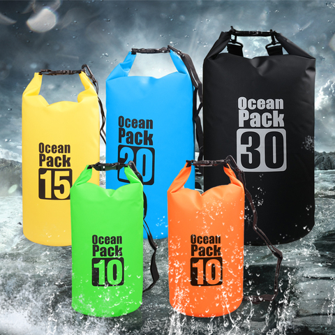 Mochila impermeable de secado al aire libre, saco enrollable para kayak, Rafting, canotaje y Río, 10L / 15L / 20L / 30L ► Foto 1/6