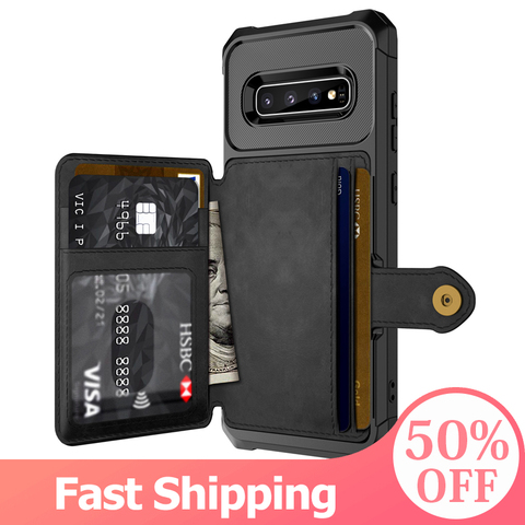 Funda de piel sintética con tapa para Samsung Galaxy, carcasa trasera dura con soporte para fotos, para S20, S9, S10 Plus, Note 9, Note 10 Plus ► Foto 1/6