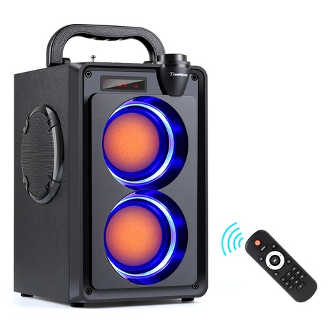 TOPROAD-altavoz portátil de 20W con Bluetooth, Subwoofer estéreo inalámbrico de gran potencia con graves, Fiesta al aire libre altavoces con luces compatible con Radio FM ► Foto 1/6