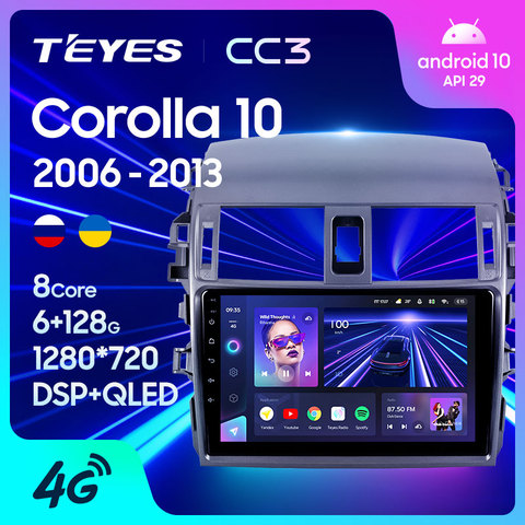 TEYES CC3 para Toyota Corolla 10 E140 E150 2006 - 2013 auto Radio Multimedia reproductor de vídeo navegador estéreo GPS Android 10 2din 2 din dvd ► Foto 1/6