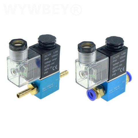 Válvula Solenoide eléctrica neumática de 12V 24V 220V, válvula magnética de aire normalmente cerrada de 2 posiciones, válvula magnética de aire 6mm 8mm, espiga para manguera de conexión ► Foto 1/4