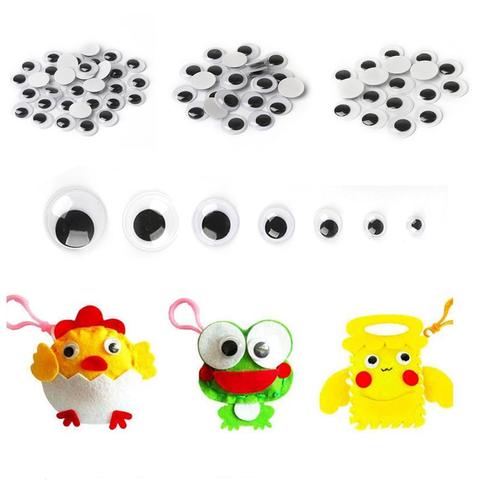 Muñecos de animales mixtos autoadhesivos, juguete de ojo temblorosos ojos saltones usados para muñeca, accesorios, álbumes de recortes, suministros para manualidades DIY, 4-15mm ► Foto 1/6