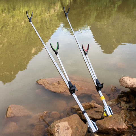 Soporte de caña de pescar ajustable, herramienta de pesca telescópica de 1,5 M, 1,7 M, 2,1 M y 2,4 M, soporte manual para varilla ► Foto 1/6