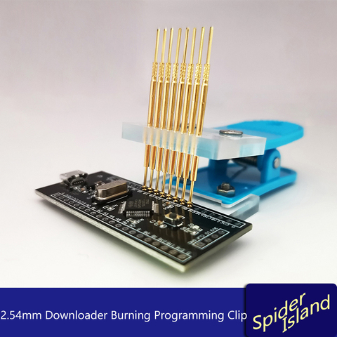 2Pin - 8Pin 2,54mm STM32 Debug quemando Clip para sonda 2,54mm descargar PCB CCI Downloader programación Jtag STC herramienta Clip de prueba ► Foto 1/5