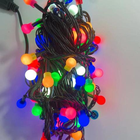 Tira de luces de bola con Control remoto, decoración de árbol de Navidad, 8M, 80L, 8 funciones, interior, dormitorio, ventana ► Foto 1/6