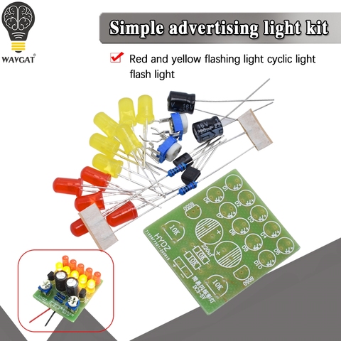 Kit de luces de publicidad simples, luces de ciclo parpadeantes rojas y amarillas, luces de flash modificadas DIY para hacer preparación de estudiantes ► Foto 1/6