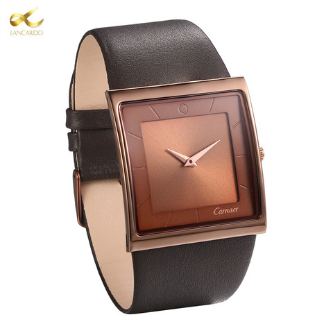 LANCARDO-Reloj de pulsera de cuarzo para hombre, cronógrafo Masculino con correa de cuero genuino, marca superior de lujo, nueva moda ► Foto 1/6