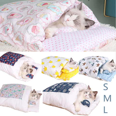 Cama extraíble para perros y gatos, saco de dormir de gato, sofá, casa de Gato caliente de invierno, cama pequeña para mascotas, perrera, nido, cojín, productos para mascotas ► Foto 1/6