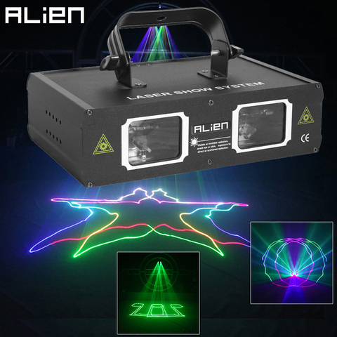 Proyector láser alien, luz RGB de doble agujero, efecto de líneas de escáner, controlado por consola DMX512 stage, para DJ, salas de baile, fiestas navideñas y bodas ► Foto 1/6