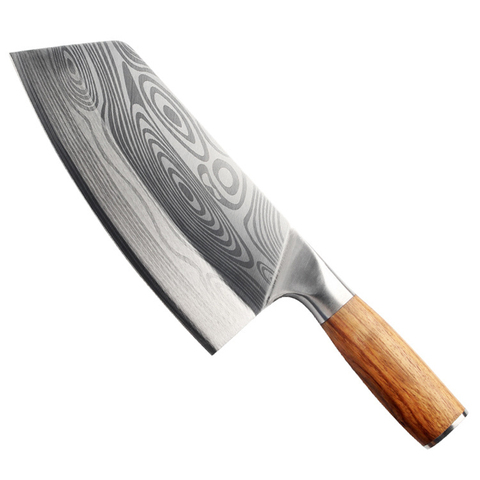 SHUOJI-cuchillo de cocina japonés 4Cr13, cortador de Chef de acero inoxidable, cuchillos de cocina láser con venas de Damasco, hoja de 7,8