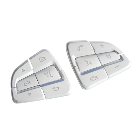 Pegatinas para Botón de volante cubiertas de molduras para coche Mercedes Benz GLC X253 2015 2016 y Clase C W205 2014 2015 Silve, 12 Uds. ► Foto 1/6