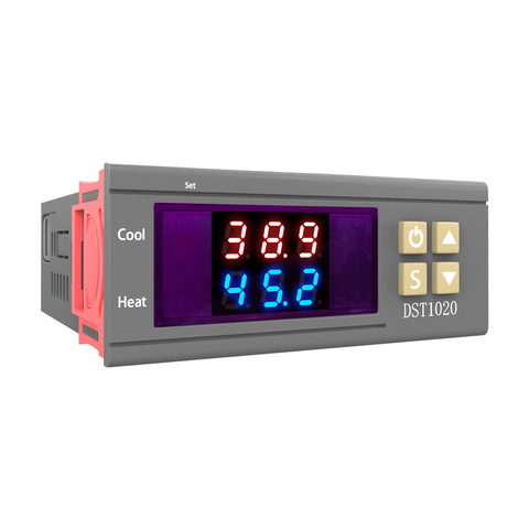 DST1020 AC 110-220V DC 12V-72V controlador Digital de temperatura termostato de Control DS18B20 Sensor impermeable reemplazar STC-1000 ► Foto 1/6