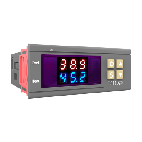 DST1020 AC 110-220V DC 12V-72V controlador Digital de temperatura termostato de Control DS18B20 Sensor impermeable reemplazar STC-1000 ► Foto 1/6