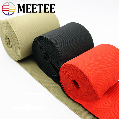 Meetee-Cinturón de encaje de cintas elásticas de goma, accesorios de ropa hechos a mano, 1/2/3 metros, 50/55/60/70/80/100/150MM, color negro, AP587 ► Foto 1/6