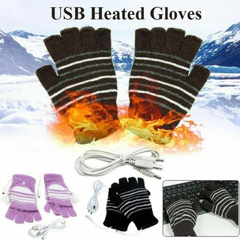 Guantes calefactables con Usb, térmicos, para invierno, calefacción eléctrica, guante de punto ► Foto 1/6