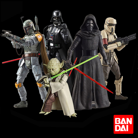 Bandai Star Wars X ala Guerrero BB-8 R2-D2 Boba Fett maestro Yoda Shoretrooper K-2SO Kylo Ren Darth Vader modelos de juguete para ensamblaje ► Foto 1/6