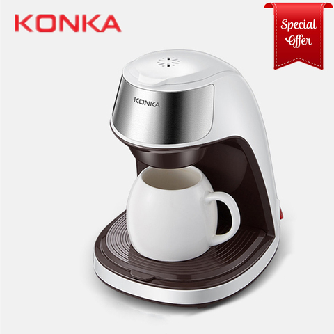 KONKA-cafetera automática Mini para el hogar, máquina de café de goteo americano de 220v, fermentación en polvo, té, fácil operación, taza de café gratis ► Foto 1/6