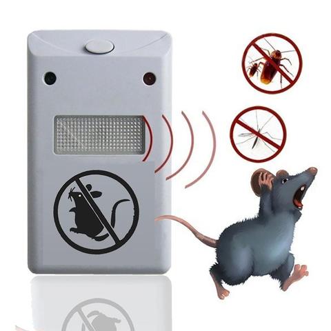 Portátil seguro mudo eléctrico repelente de mosquito ultrasónico casa almacén repelente de ratones útil controlador de plagas ► Foto 1/6