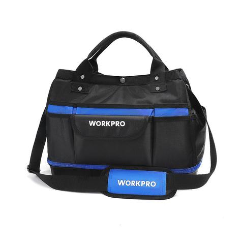 WORKPRO-Bolsa de almacenamiento de herramientas, kit de herramientas de boca ancha 1680D, impermeable, organizador de herramientas de gran capacidad, 15 pulgadas ► Foto 1/6